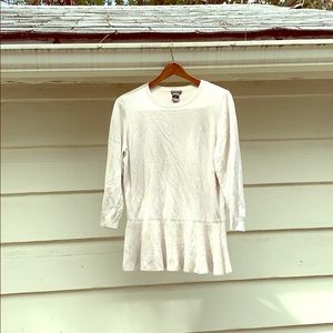 Ann Taylor Cream Quarter Sleeved Sweater Blouse